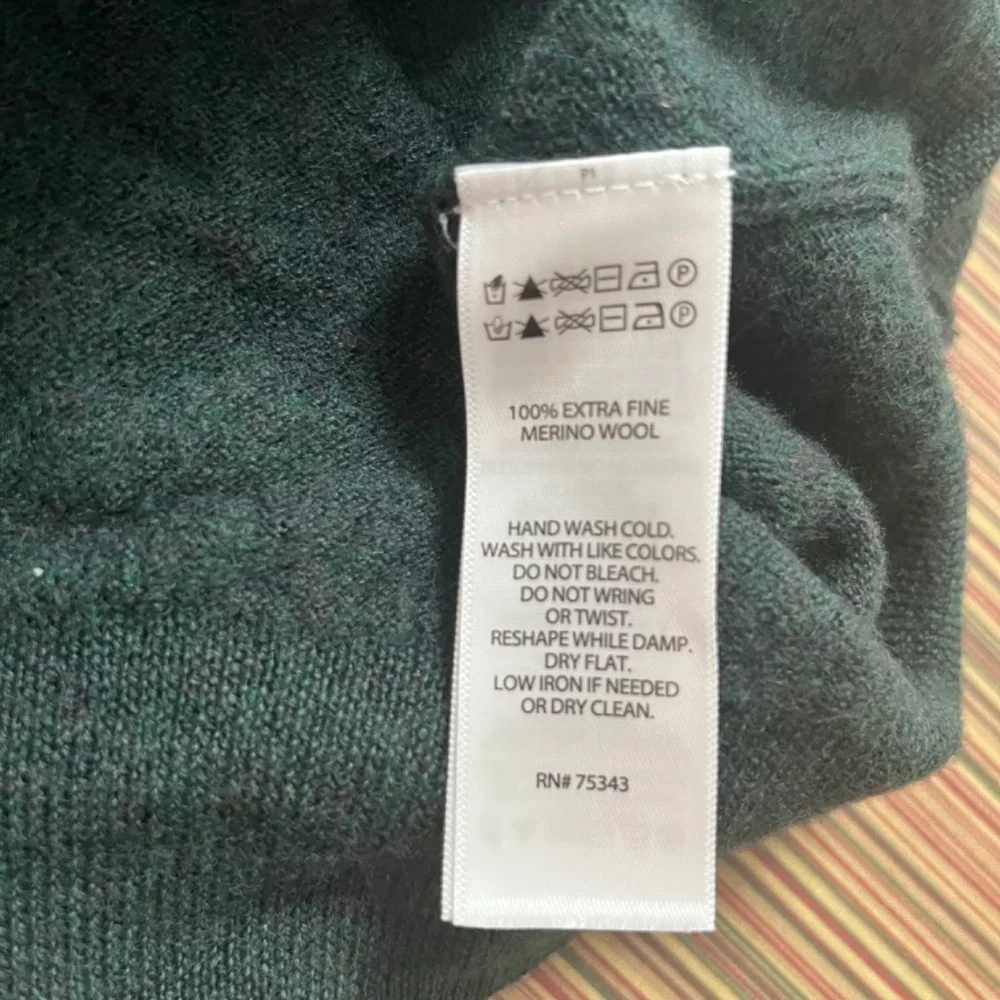 NWOT Christian LaCroix 100% Merino Wool Crew Neck Sweater/Forest Green/Size XXL